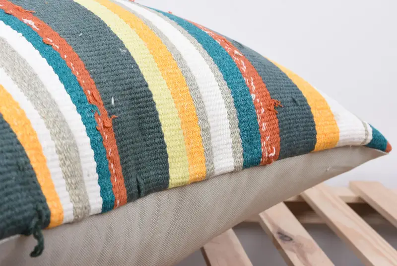 Pillow Cover, Gift Pillow, 24x24 Green Cushion Case, Lounge Throw Pillow Case, Handmade Kilim Cushion, Vintage Kilim Throw Pillow - 7