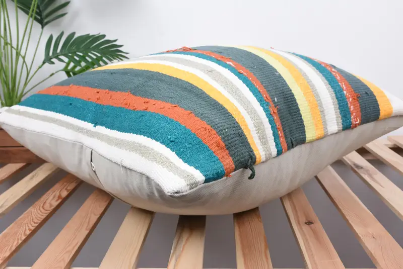 Pillow Cover, Gift Pillow, 24x24 Green Cushion Case, Lounge Throw Pillow Case, Handmade Kilim Cushion, Vintage Kilim Throw Pillow - 6