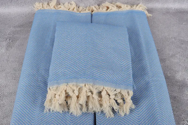 Woven Throw Blanket, Customized Throw Blankets, 84x68 Cotton Zig zag Towel, Family Gift Basket, Personalized Blanket, Custom Blanket, Shower Curtain - 4