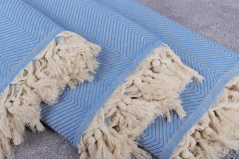 Woven Throw Blanket, Customized Throw Blankets, 84x68 Cotton Zig zag Towel, Family Gift Basket, Personalized Blanket, Custom Blanket, Shower Curtain - 5