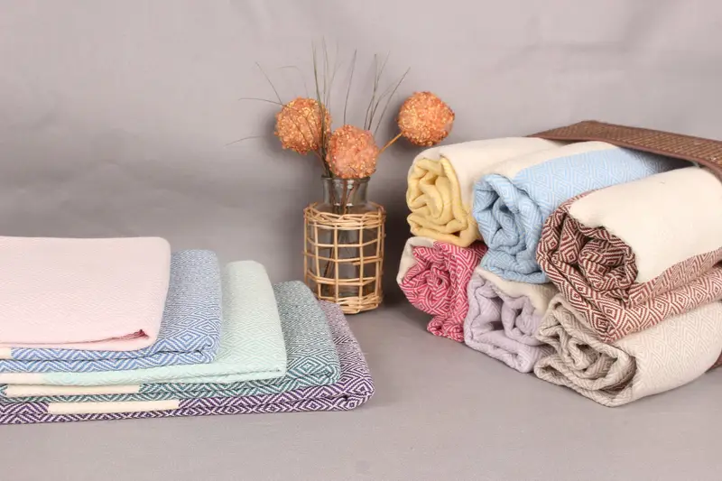 Bath Towel Organic Cotton Beige, 40x70 Inches