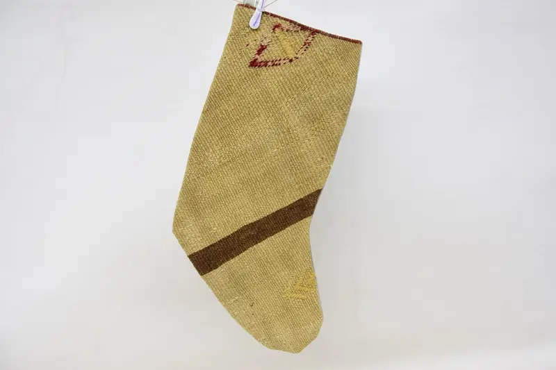 Bej ve Kahverengi Noel Süsleri Çorabı, 15.7 İnç Şenlik Çorabı