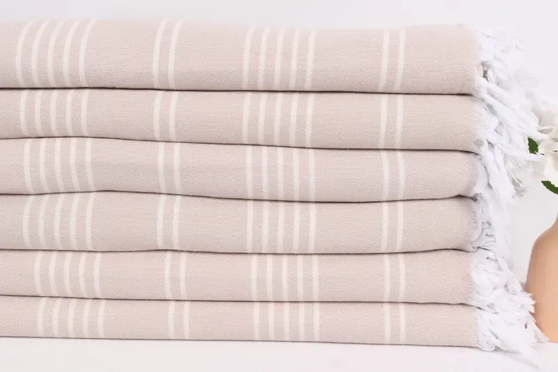 Turkish Tablecloth, Boho Throw Blankets, Wedding Day Gift For Bride, Personalized Blanket, 96x70 Cotton Striped Towel, Woven Throw Blanket - 3