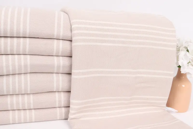 Turkish Tablecloth, Boho Throw Blankets, Wedding Day Gift For Bride, Personalized Blanket, 96x70 Cotton Striped Towel, Woven Throw Blanket - 2