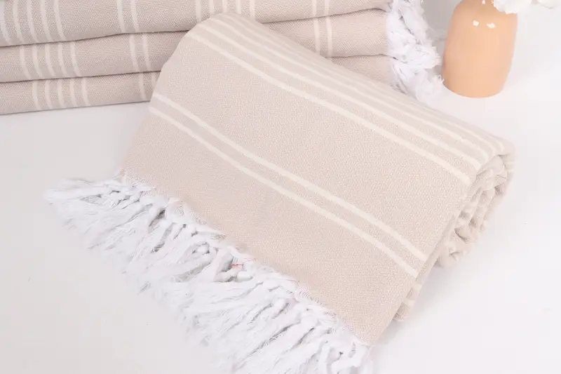 Turkish Tablecloth, Boho Throw Blankets, Wedding Day Gift For Bride, Personalized Blanket, 96x70 Cotton Striped Towel, Woven Throw Blanket - 4