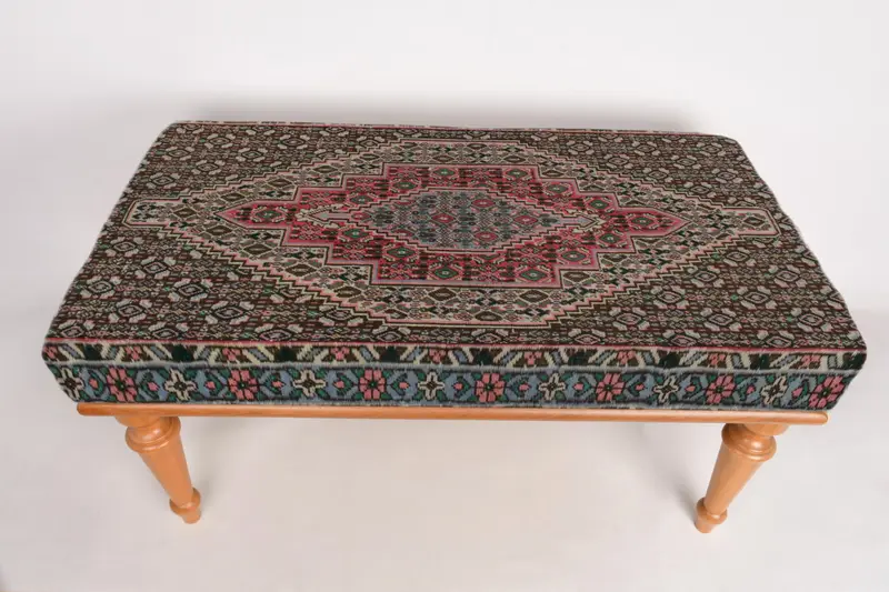 Modular Ottoman Set, Kilim-Inspired Wool Blend Ottomans