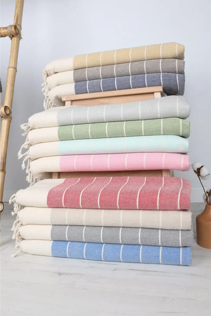 Monogram Tea Towel, Valentine Day Gift For Her, Custom Hand Towel, Turkish Tea Towel, 36x16 Cotton Striped Towel, Turkish Towel Hand Towel - 3