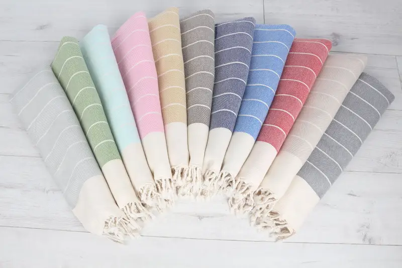 Monogram Tea Towel, Valentine Day Gift For Her, Custom Hand Towel, Turkish Tea Towel, 36x16 Cotton Striped Towel, Turkish Towel Hand Towel - 6