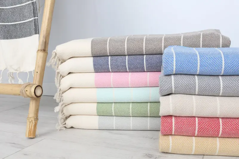 Monogram Tea Towel, Valentine Day Gift For Her, Custom Hand Towel, Turkish Tea Towel, 36x16 Cotton Striped Towel, Turkish Towel Hand Towel - 2