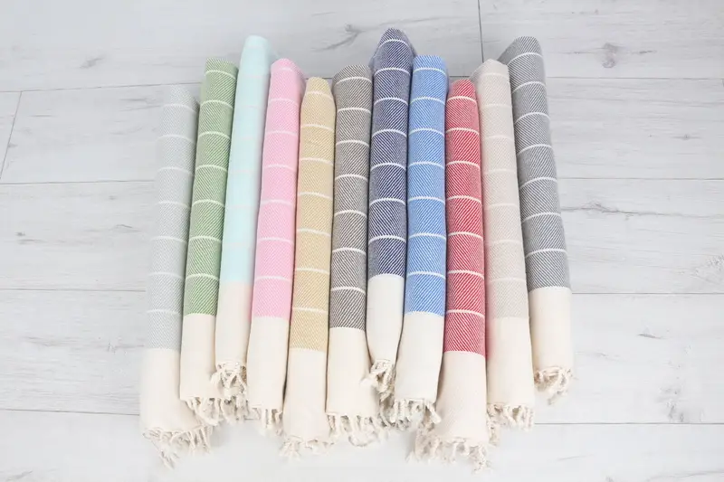 Monogram Tea Towel, Valentine Day Gift For Her, Custom Hand Towel, Turkish Tea Towel, 36x16 Cotton Striped Towel, Turkish Towel Hand Towel - 5