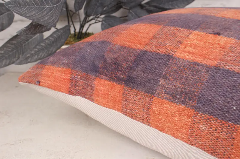 Cushion Case, Kilim Cushion Sham, 18x18 Orange Cushion, Gift Pillow, Vintage Kilim Pillow, Decorative Pillow, Pattern Throw Pillow Cover - 7