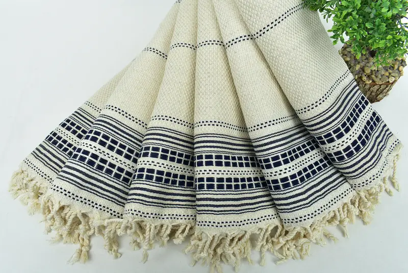 Eve Taşıma Hediyesi, 40x20 Keten Çizgili Havlu, Monogramlı El Havlusu, Yaz Hediyesi, Spa Havlu, Nedime Hediyeleri, Banyo Havlusu, Özel El Havlusu - 4