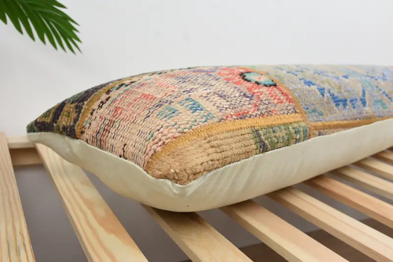 12x43 Black Cushion Cover, Kilim Pillow, Handmade Kilim Cushion, Pillow Cover, Bench Pillow Case, Kilim Pillow Cover, Tapestry Pillow Case - 6