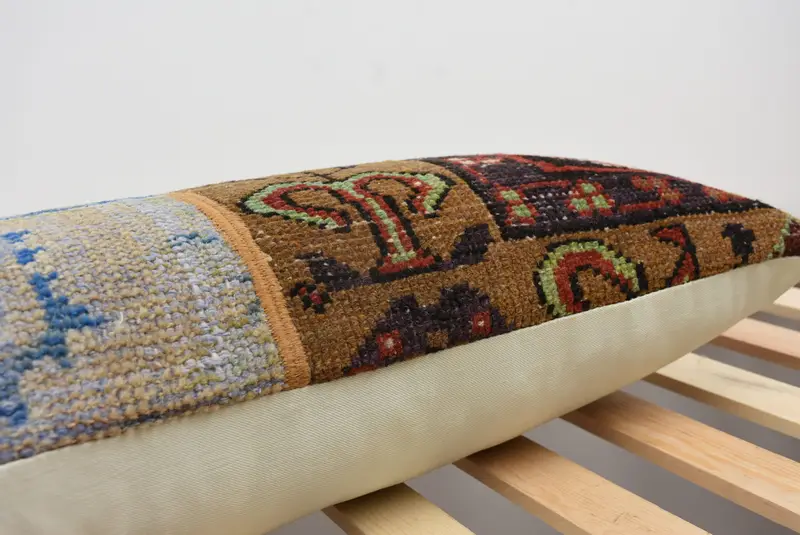12x43 Black Cushion Cover, Kilim Pillow, Handmade Kilim Cushion, Pillow Cover, Bench Pillow Case, Kilim Pillow Cover, Tapestry Pillow Case - 7