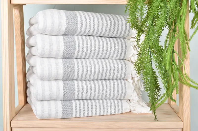 Organic Turkish towel, Bachelor Bachelorette Party Favors, Bridesmaid Gift, Gym Towel, 68x40 Cotton Striped Terry Towel, Mother Of The Groom Gift - 2