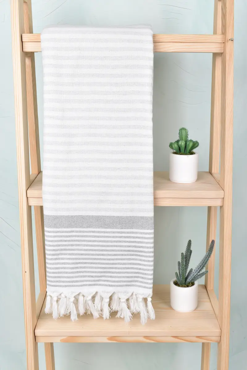 Organic Turkish towel, Bachelor Bachelorette Party Favors, Bridesmaid Gift, Gym Towel, 68x40 Cotton Striped Terry Towel, Mother Of The Groom Gift - 8