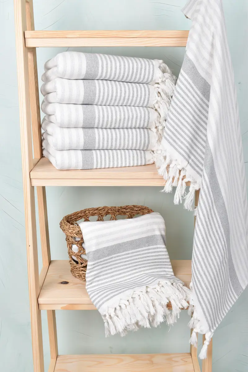 Organic Turkish towel, Bachelor Bachelorette Party Favors, Bridesmaid Gift, Gym Towel, 68x40 Cotton Striped Terry Towel, Mother Of The Groom Gift - 3