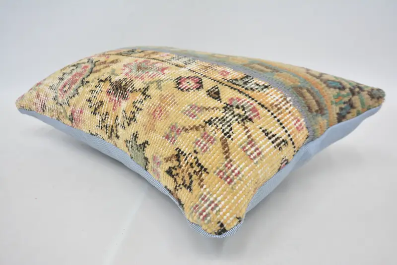 Pillow, Vintage Kilim Throw Pillow, Pet Pillow Case, 12x20 Beige Pillow Cover, Handmade Kilim Cushion, Kilim Pillow Cover, Customized Cushion Case - 6