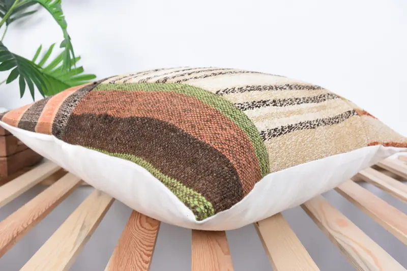 20x20 Beige Pillow, Living Room Throw Cushion Case, Gift Pillow, Sustainable Cushion Cover, Kilim Pillow, Pillow, Antique Pillows - 6