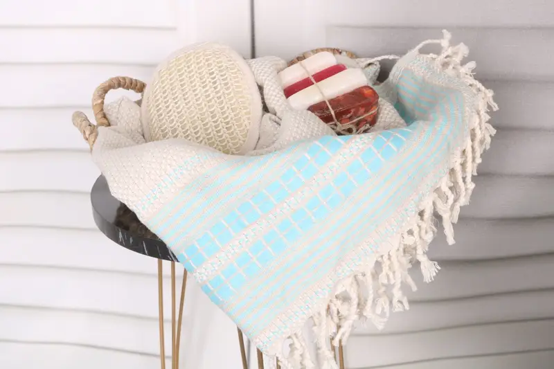 Handmade Gift, Scarf Towel, Custom Beach Towel, 68x40 Linen Striped Towel, Gift Boxes Towel, Quick-dry towel, Authentic Turkish hammam peshtemal - 2