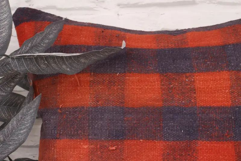 Nomadic Pillow Case, Pillow for Sofa, Kilim Cushion Sham, Neutral Pillow Cover, 20x20 Orange Pillow Sham, Turkish Kilim Pillow, Cushion Cover - 2