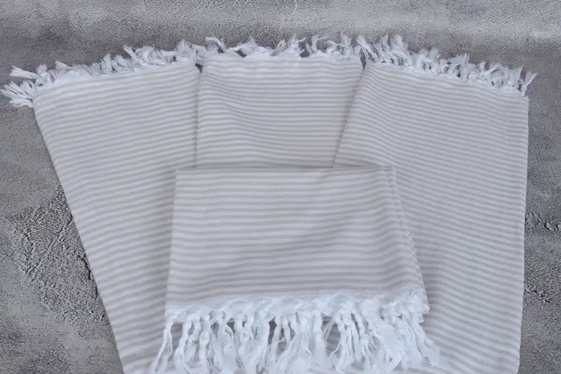 Bachelor Gifts, Wedding Gift, Bachelorette Party Gift, 68x36 Cotton Striped Towel, Maid Of Honor Gift, Fringed Turkish towel for poolside - 4