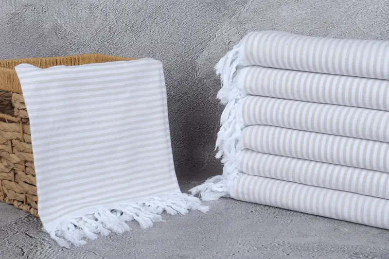 Bachelor Gifts, Wedding Gift, Bachelorette Party Gift, 68x36 Cotton Striped Towel, Maid Of Honor Gift, Fringed Turkish towel for poolside - 3