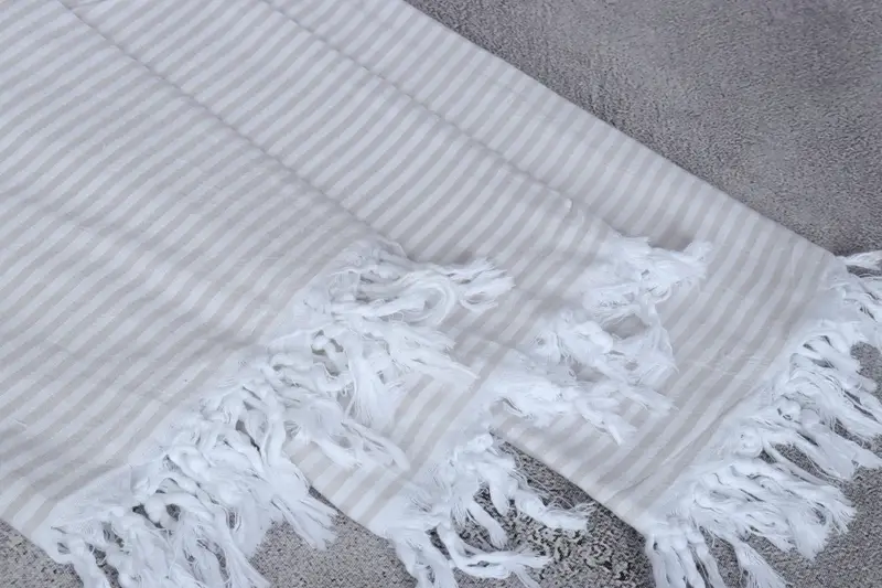 Bachelor Gifts, Wedding Gift, Bachelorette Party Gift, 68x36 Cotton Striped Towel, Maid Of Honor Gift, Fringed Turkish towel for poolside - 5