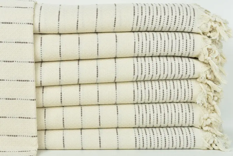 Wedding Favors, Turkish Blanket Throw, Bridal Shower Gift, Wedding Gift, 98x92 Cotton Striped Design Towel, Custom Blanket, Turkish Bedspread - 1