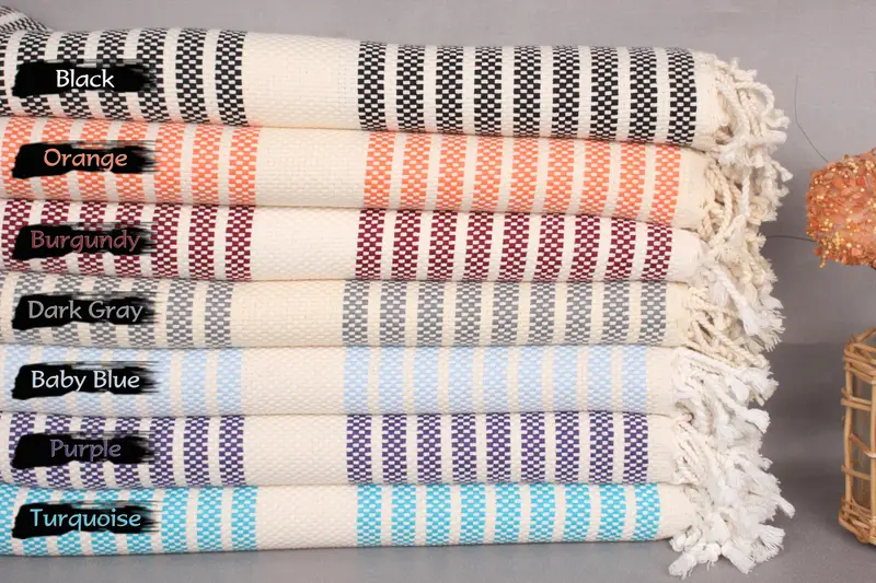 Monogram Turkish Towel, Gift For The Home Decor, Lightweight Turkish towel, 70x40 Cotton Striped Towel, Quick-dry peshtemal, Customized Towels - 2