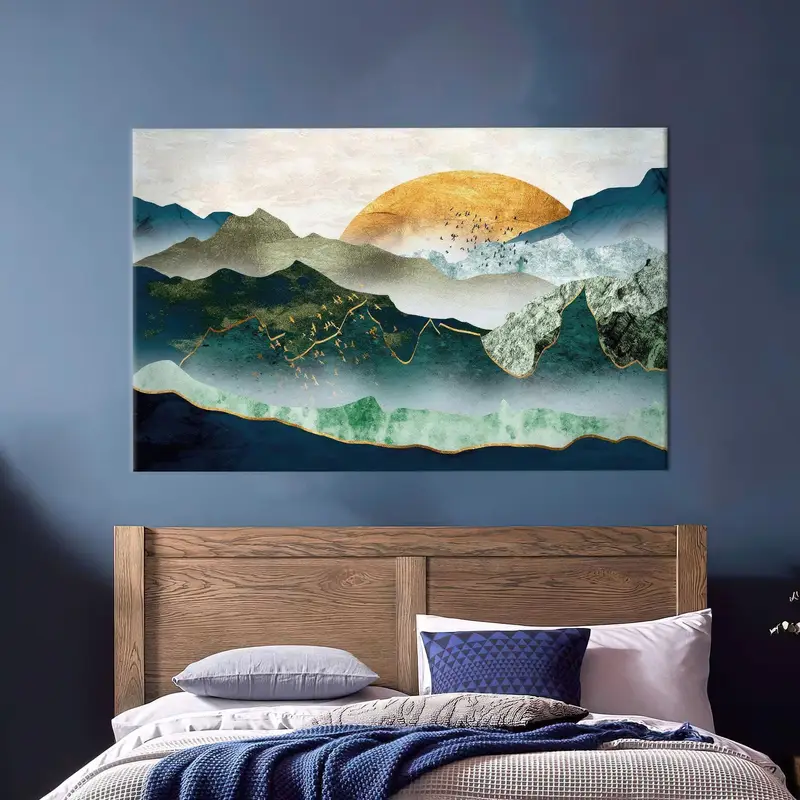 Abstract Mountain, Boho Canvas Art, minimales Kunstdekor, modern - 9