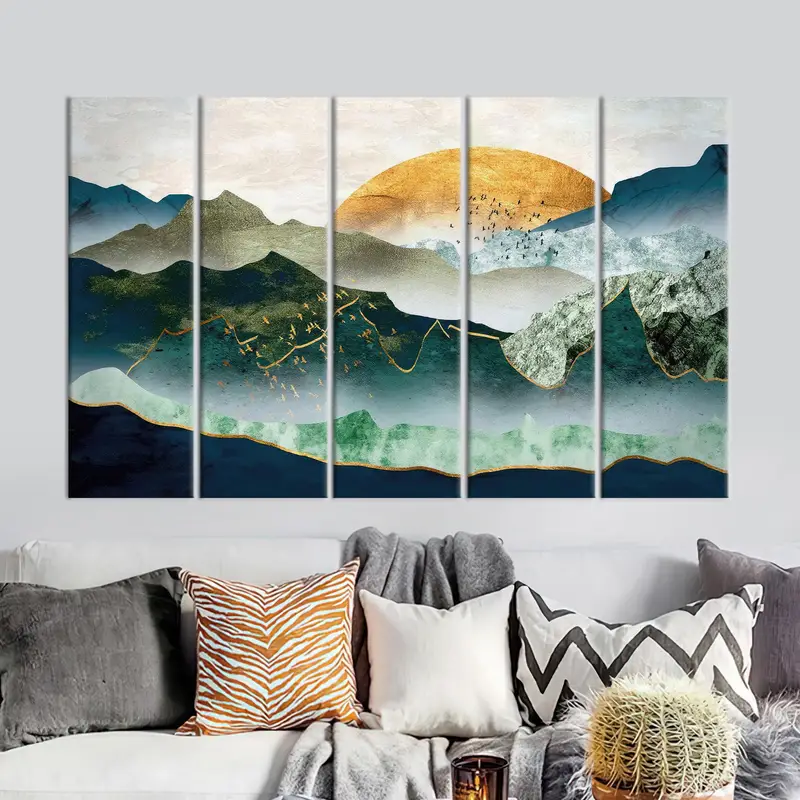 Abstract Mountain, Boho Canvas Art, minimales Kunstdekor, modern - 2