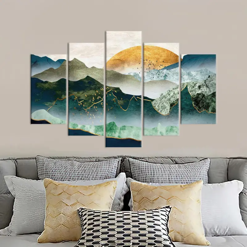 Abstract Mountain, Boho Canvas Art, minimales Kunstdekor, modern - 3