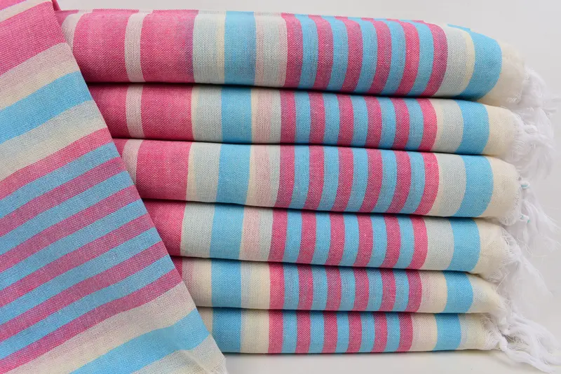 Wedding Towel Personalized Pink-Turquoise Bath Towel, 67x40 Inches