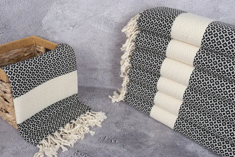 Quick-dry towel, Turkish Towel USA, Gift For Her, 70x40 Cotton Geometric Towel, Personalized Gift For Him, Spa Towel, Turkish Beach Towel Bulk - 3