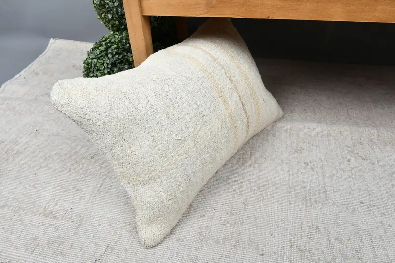 Gift Pillow, Pillow Sham, Vintage Pillow, Boho Pillow Sham Cover, Retro Pillow Case, Tribal Cushion Case, Rustic Pillow, 16x24 Beige Pillow Cover - 6
