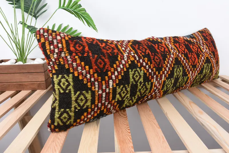Interior Designer Pillow, 12x36 Green Cushion, Turkish Pillow, Vintage Pillow, Decorative Bolster Pillow, Handmade Cushion Case, Cushion Case - 4