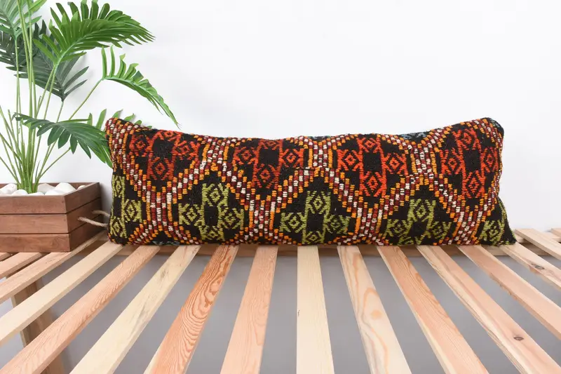 Interior Designer Pillow, 12x36 Green Cushion, Turkish Pillow, Vintage Pillow, Decorative Bolster Pillow, Handmade Cushion Case, Cushion Case - 1