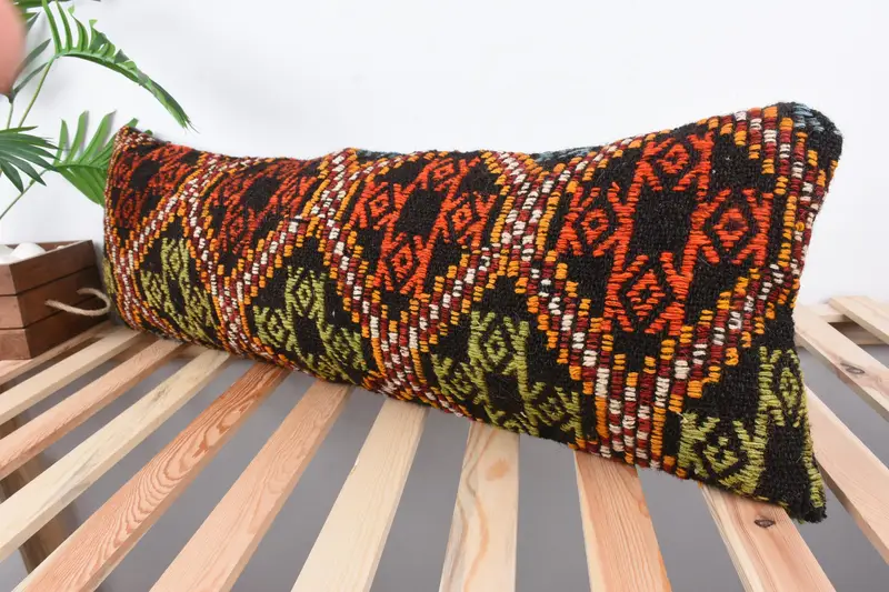 Interior Designer Pillow, 12x36 Green Cushion, Turkish Pillow, Vintage Pillow, Decorative Bolster Pillow, Handmade Cushion Case, Cushion Case - 5
