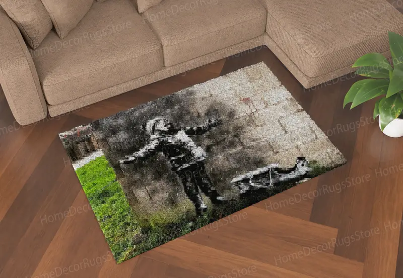 エレガントなプリントラグ: バンクシー ボーイ & バンクシー スノー デザイン