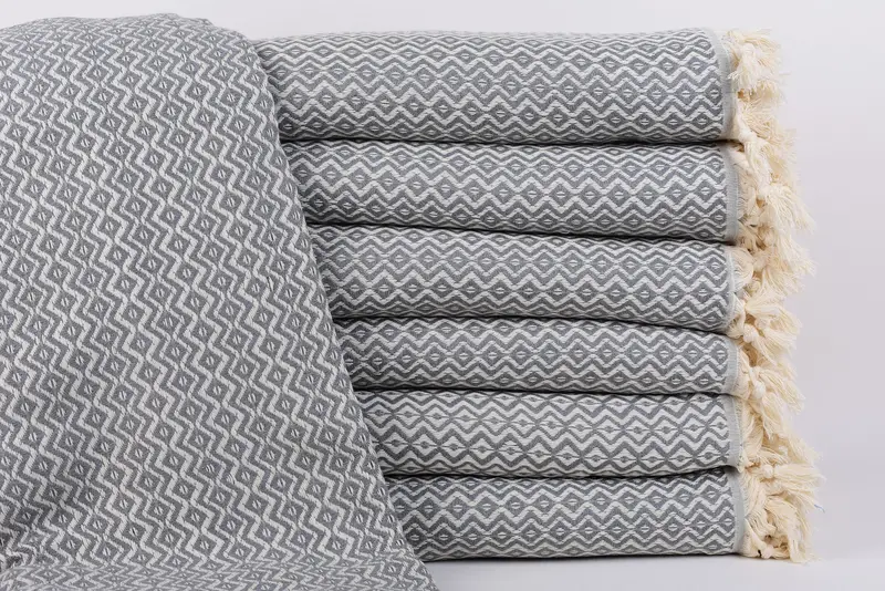 Wedding Favors, Turkish Blanket Queen, Decorative Blanket, Turkish Towel Blanket, Halloween Gifts, 96x80 Cotton Diamond Towel, Housewarming Gift - 1