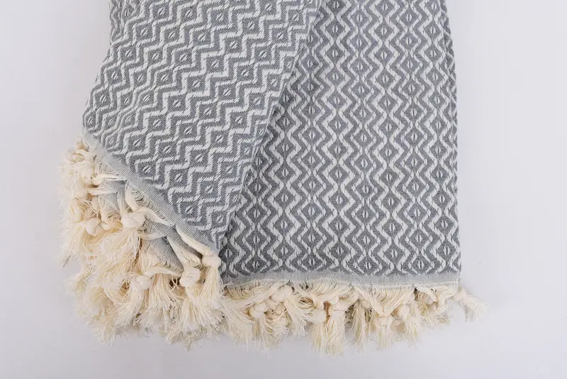 Wedding Favors, Turkish Blanket Queen, Decorative Blanket, Turkish Towel Blanket, Halloween Gifts, 96x80 Cotton Diamond Towel, Housewarming Gift - 8