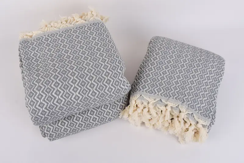 Wedding Favors, Turkish Blanket Queen, Decorative Blanket, Turkish Towel Blanket, Halloween Gifts, 96x80 Cotton Diamond Towel, Housewarming Gift - 7