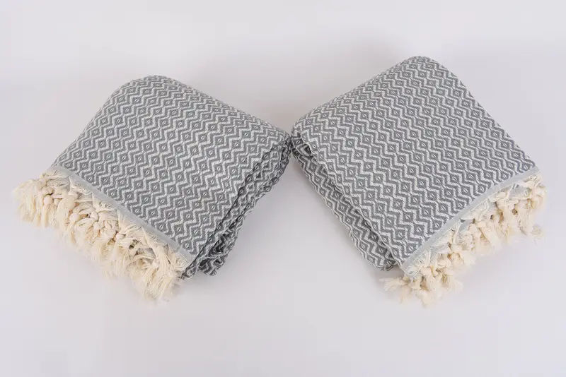 Wedding Favors, Turkish Blanket Queen, Decorative Blanket, Turkish Towel Blanket, Halloween Gifts, 96x80 Cotton Diamond Towel, Housewarming Gift - 6