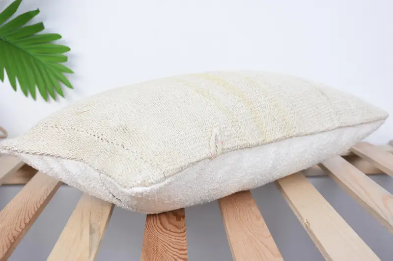 Ethnical Kilim Rug Pillow, Pillow for Couch, Cushion Cover, Decorative Throw Pillow Cover, Vintage Pillow, 12x20 White Cushion - 6