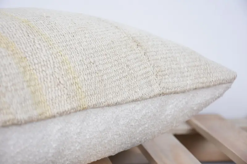 Ethnical Kilim Rug Pillow, Pillow for Couch, Cushion Cover, Decorative Throw Pillow Cover, Vintage Pillow, 12x20 White Cushion - 7