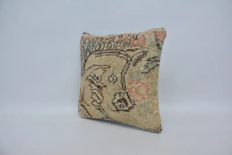 Sofa Bolster Pillow Sham, Vintage Kilim Pillow, 16x16 Beige Cushion Cover, Kilim Pillow, Cushion Case, Tribal Cushion Case, Kilim Cushion Sham - 4