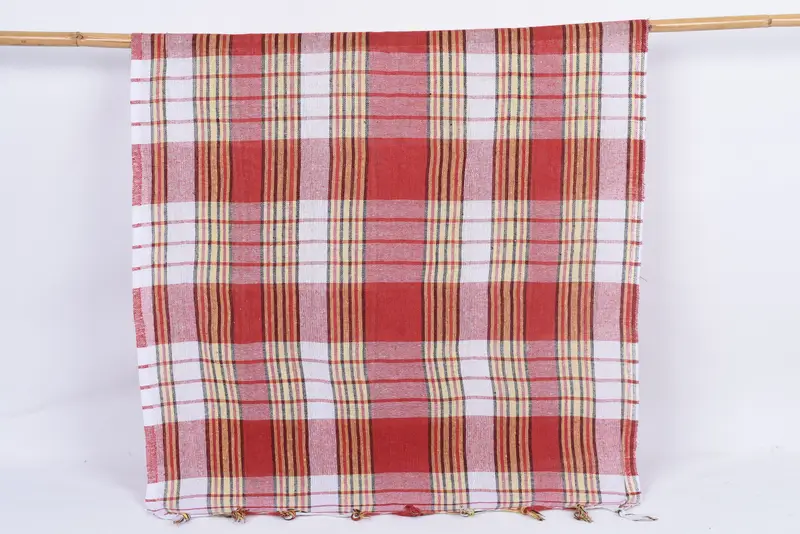 Personalized Turkish Beach Towel Organic Cotton, Yellow-Red Stripe, 67x32 Inches