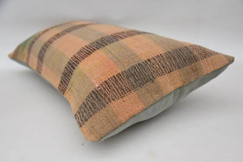 Throw Kilim Pillow, Vintage Kilim Pillow, Interior Designer Pillow, Accent Pillow Cover, Cushion Case, 12x24 Orange Cushion Case - 6