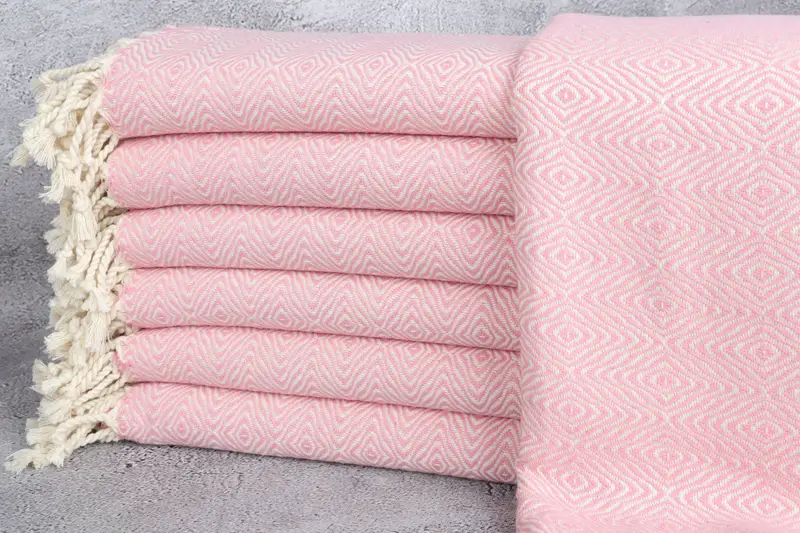 Towel With Name, Absorbent Turkish towel, Custom Beach Towels, Bride Gift, Personalized Gift, Quick-dry towel, 70x40 Cotton Zigzag Diamond Towel - 1